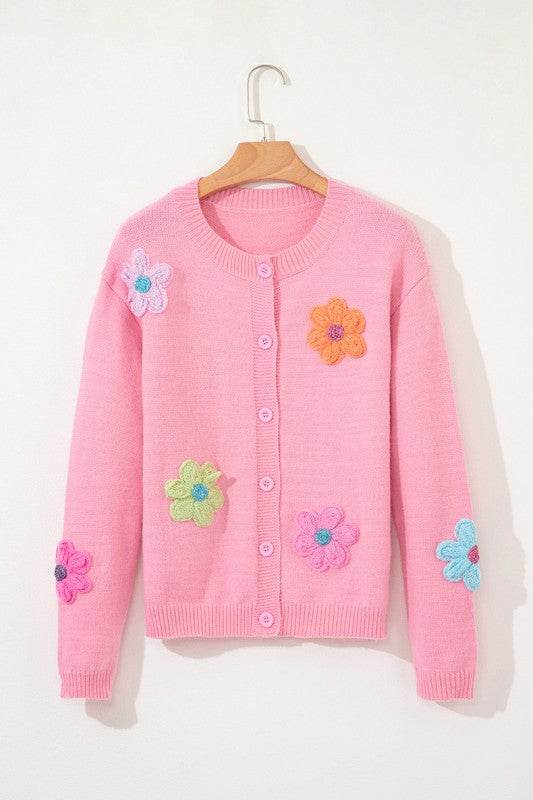 Cute Knitted Floral Pattern Button Up Cardigan - Shop Style & More | Fresh Looks, Everyday Deals & Free Shipping