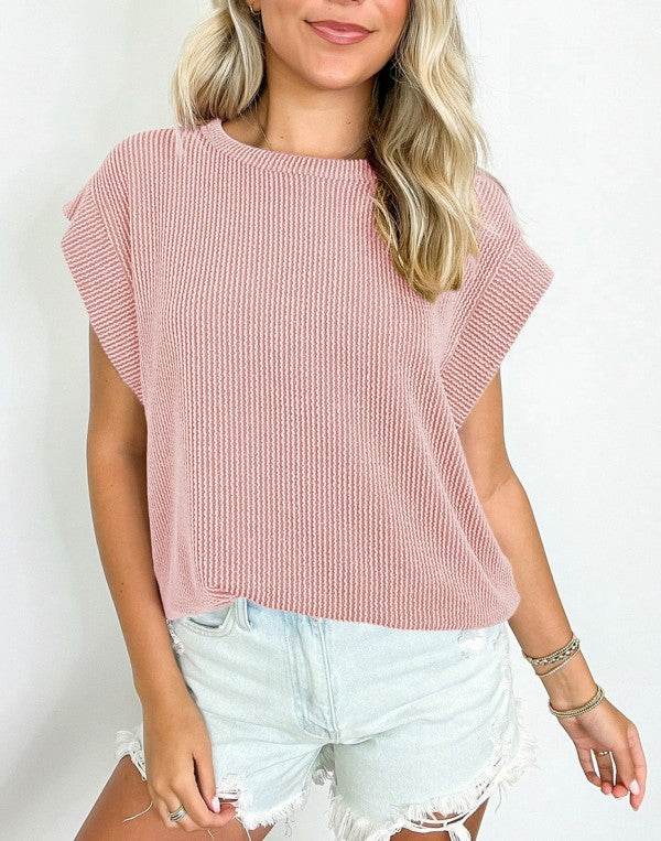 Viscose Twisted Ribbed Textured Solid T Shirt - Shop Style & More | Fresh Looks, Everyday Deals & Free Shipping
