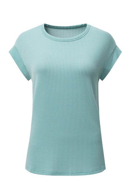 Viscose Twisted Ribbed Textured Solid T Shirt - Shop Style & More | Fresh Looks, Everyday Deals & Free Shipping