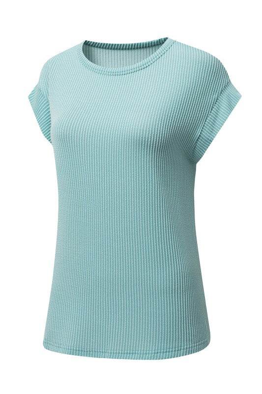 Viscose Twisted Ribbed Textured Solid T Shirt - Shop Style & More | Fresh Looks, Everyday Deals & Free Shipping