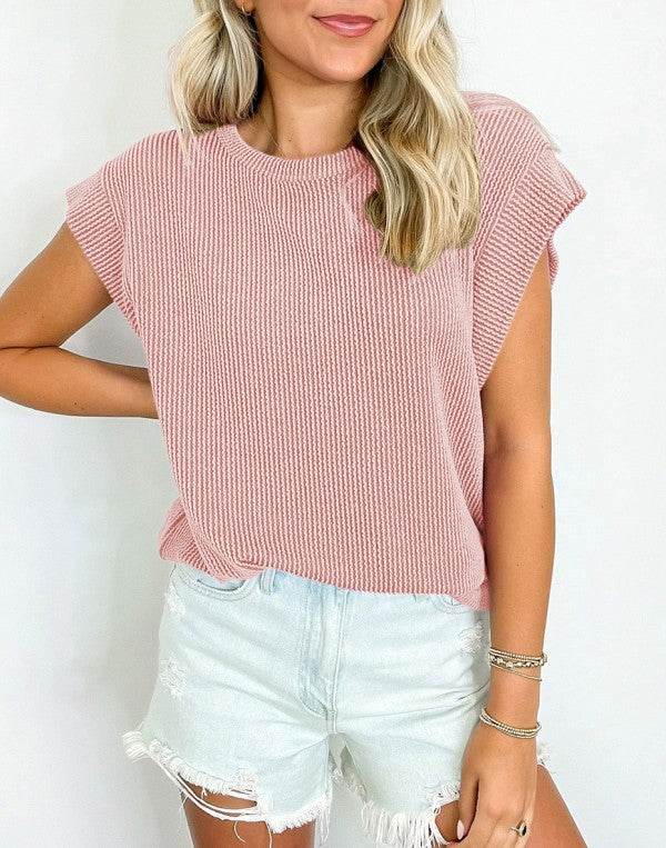 Viscose Twisted Ribbed Textured Solid T Shirt - Shop Style & More | Fresh Looks, Everyday Deals & Free Shipping