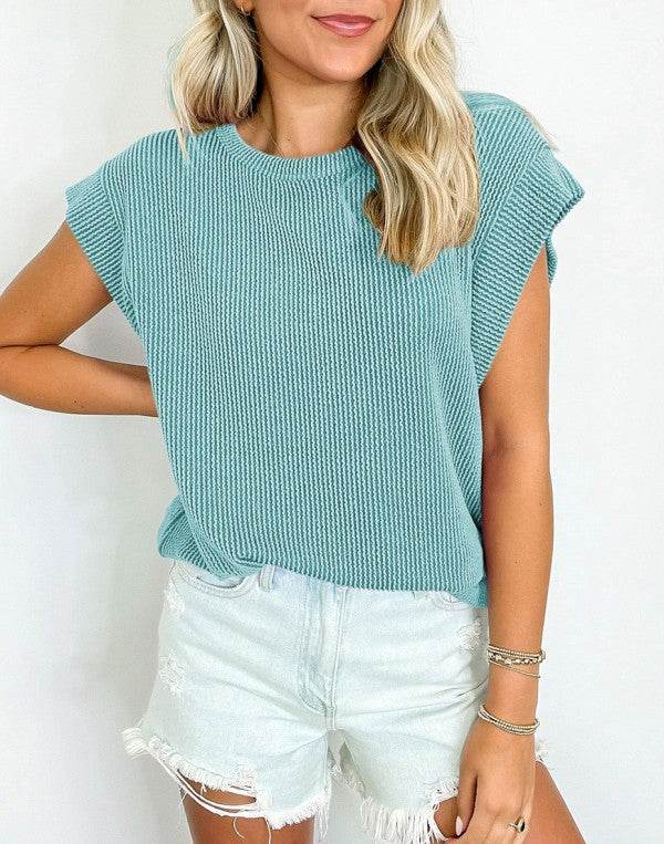 Viscose Twisted Ribbed Textured Solid T Shirt - Shop Style & More | Fresh Looks, Everyday Deals & Free Shipping