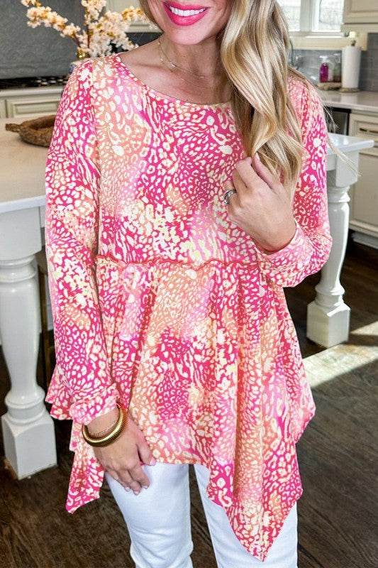 Classic Leopard Print Handkerchief Hem Tunic Top - Shop Style & More | Fresh Looks, Everyday Deals & Free Shipping