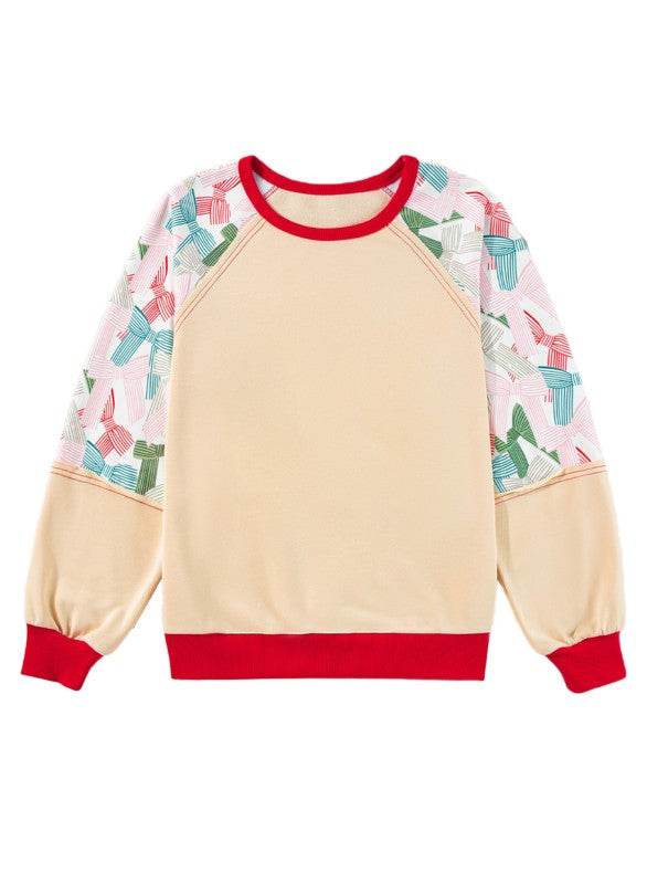 Women Printed Patchwork Raglan Sleeve Sweatshirts - Shop Style & More | Fresh Looks, Everyday Deals & Free Shipping