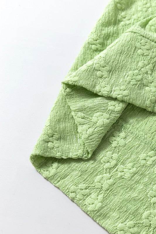 Solid Color Textured Side Split Crew Neck Blouse - Shop Style & More | Fresh Looks, Everyday Deals & Free Shipping