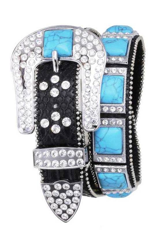 Turquoise Stone Western Leather Belt - Shop Style & More | Fresh Looks, Everyday Deals & Free Shipping
