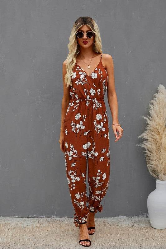 Sleeveless Floral Print Knot Side Cami Jumpsuit - Shop Style & More | Fresh Looks, Everyday Deals & Free Shipping