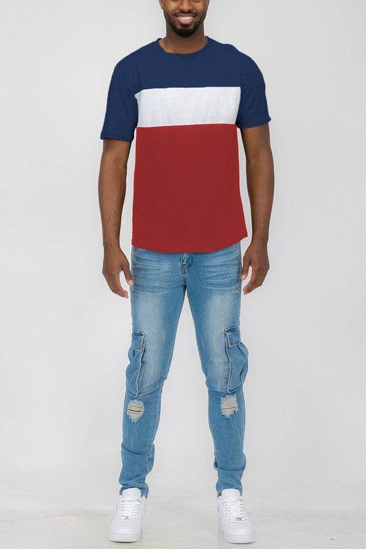 COLOR BLOCK SHORT SLEEVE TSHIRT - Shop Style & More | Fresh Looks, Everyday Deals & Free Shipping