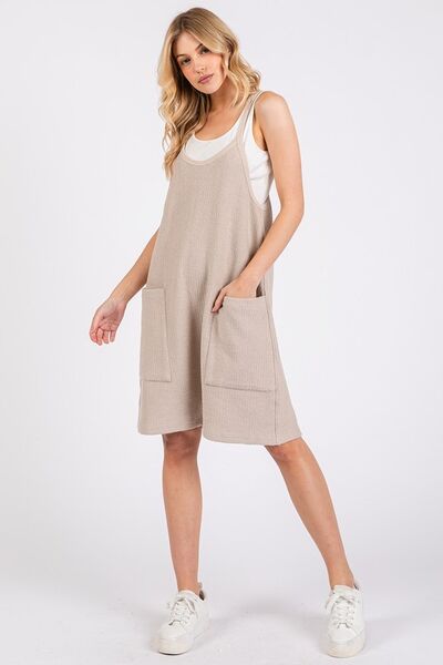 Mittoshop Scoop Neck Spaghetti Strap Overalls with Pockets Jumpsuits