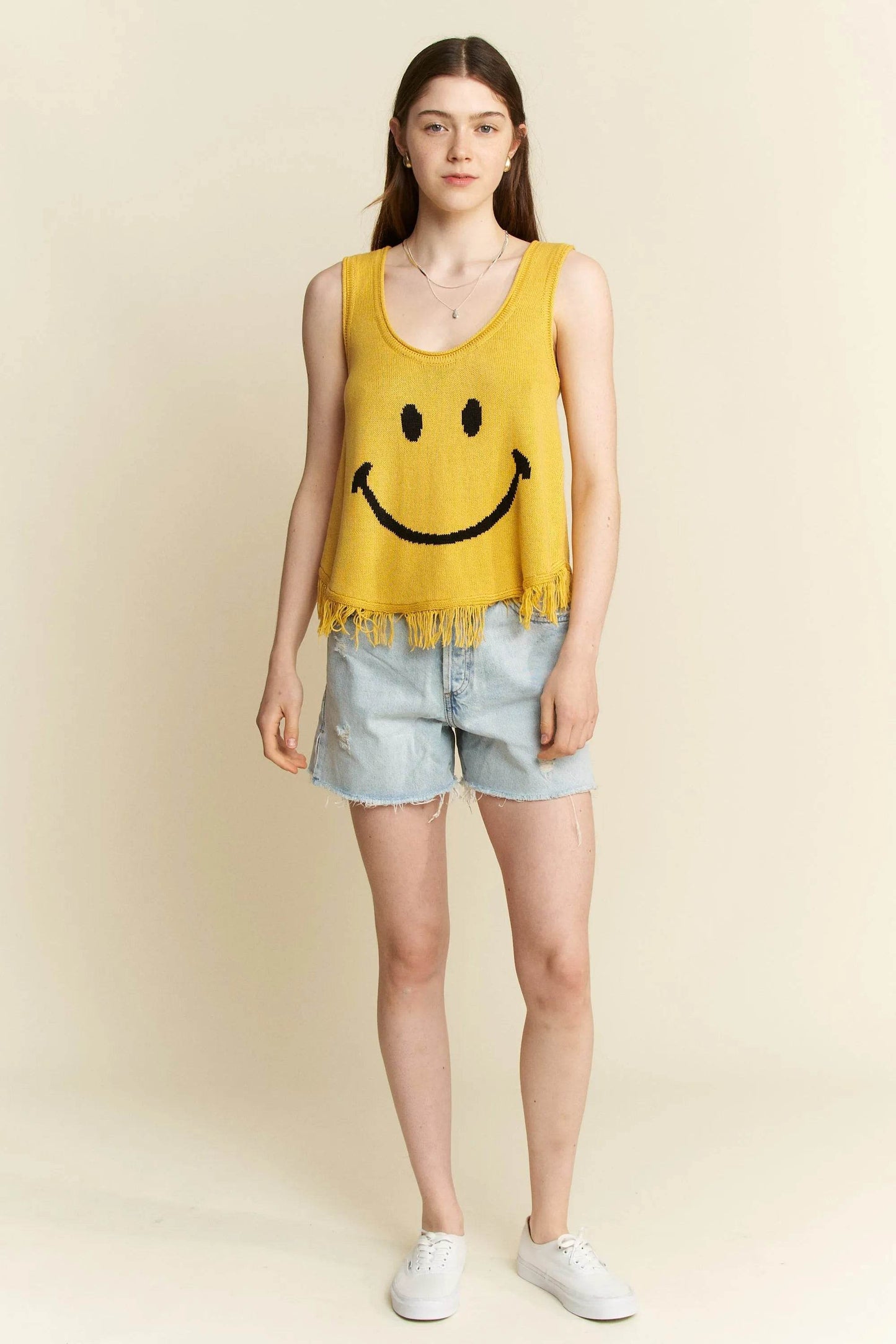 Jade By Jane Full Size Smiley Fringe Tank Top Plus Size - Shop Style & More | Fresh Looks, Everyday Deals & Free Shipping