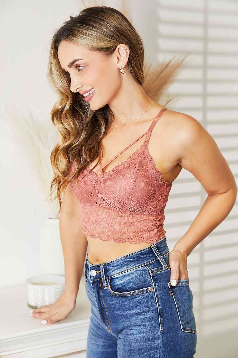JadyK Luna Crisscross Front Lace Bralette Bras