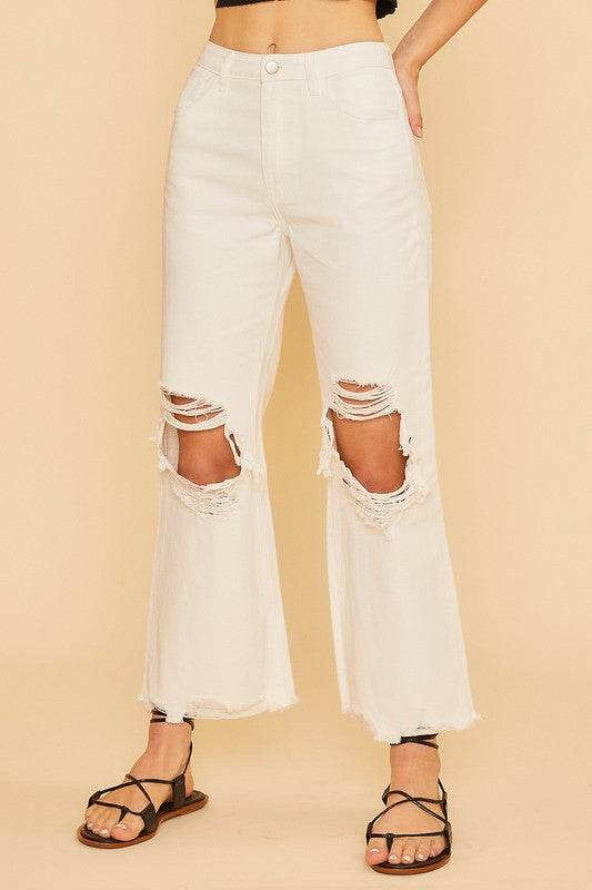Annie Wear Distressed Raw Hem Jeans - Shop Style & More | Fresh Looks, Everyday Deals & Free Shipping
