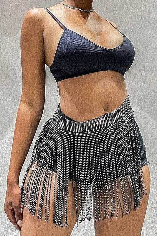 Rhinestone Slash Fringe Belt - Shop Style & More | Fresh Looks, Everyday Deals & Free Shipping