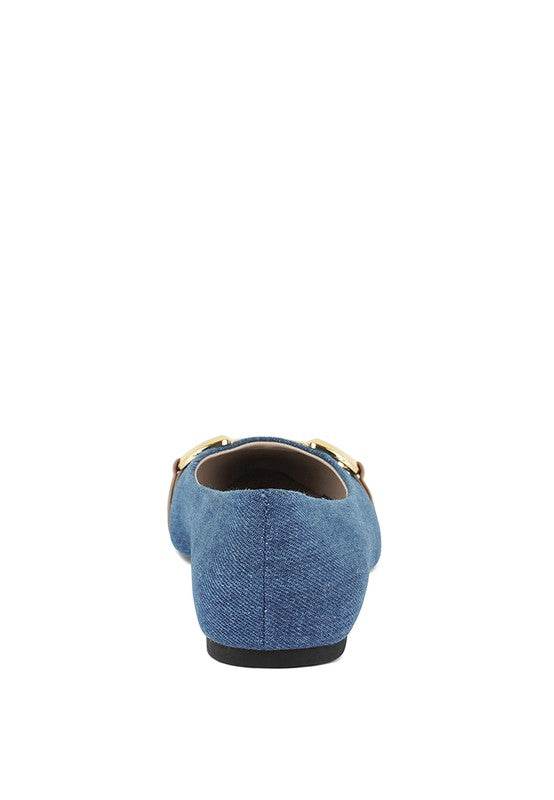 Cressida Denim Horsebit Detail Ballet Flats - Shop Style & More | Fresh Looks, Everyday Deals & Free Shipping