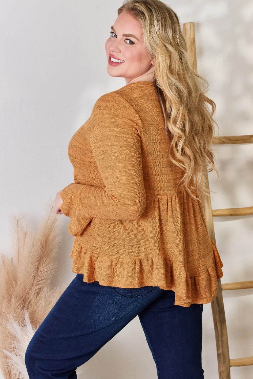 Hailey & Co Full Size V-Neck Flounce Sleeve Blouse - Shop Style & More | Fresh Looks, Everyday Deals & Free Shipping