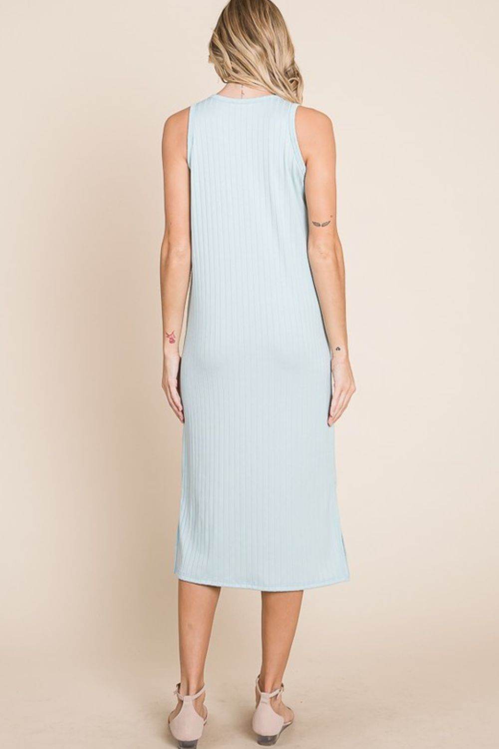 BOMBOM Ribbed Knit Sleeveless Midi Dress - Shop Style & More | Fresh Looks, Everyday Deals & Free Shipping