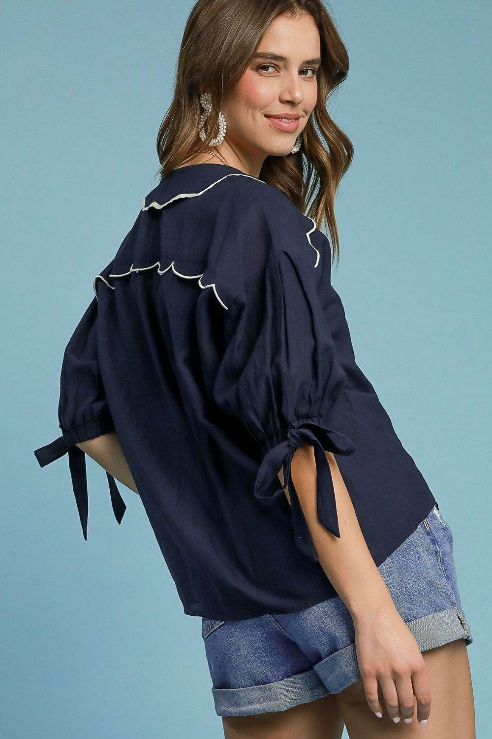 Umgee Full Size Embroidered Detail Button Down Shirt Plus Size - Shop Style & More | Fresh Looks, Everyday Deals & Free Shipping