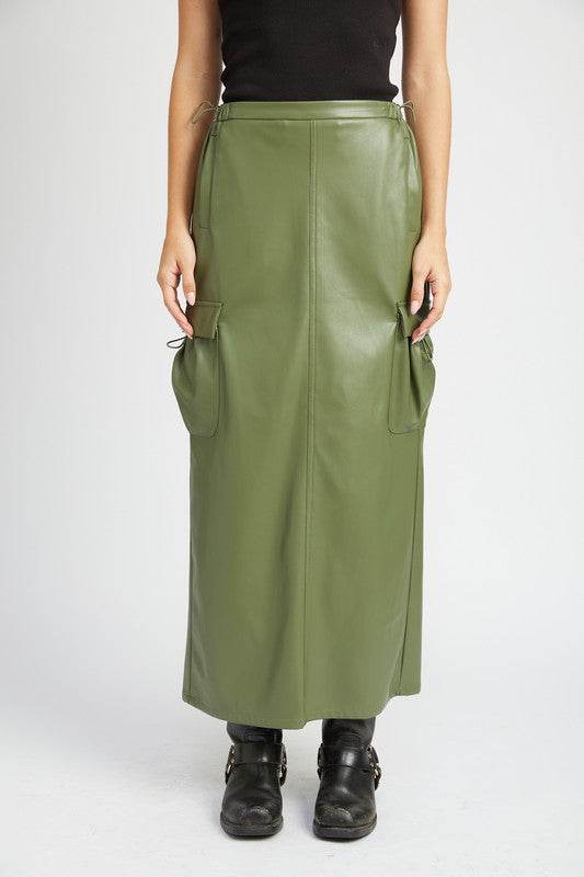 LEATHER CARGO MAXI SKIRT - Shop Style & More | Fresh Looks, Everyday Deals & Free Shipping
