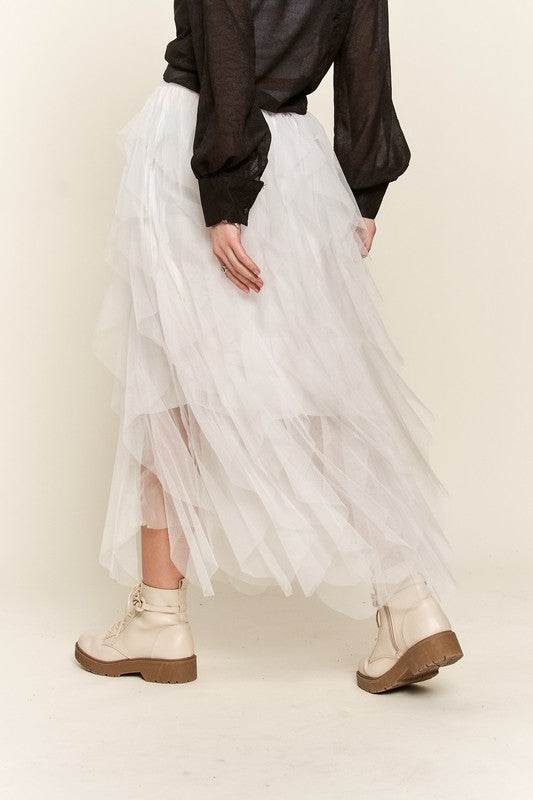 ADORA Ruffled Elastic Waist Midi Skirt - Shop Style & More | Fresh Looks, Everyday Deals & Free Shipping