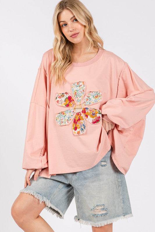 SAGE + FIG Flower Patch Dropped Shoulder Oversize Top - Shop Style & More | Fresh Looks, Everyday Deals & Free Shipping