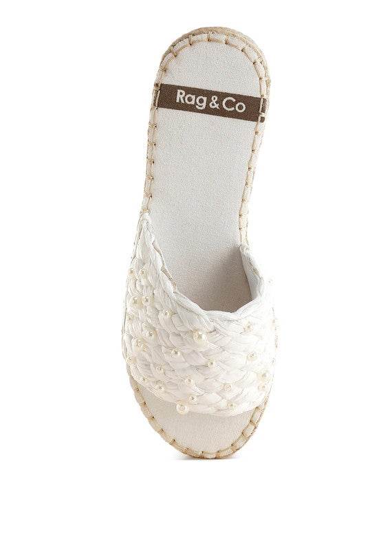 Yakna Pearl Embellished Woven Flats - Shop Style & More | Fresh Looks, Everyday Deals & Free Shipping