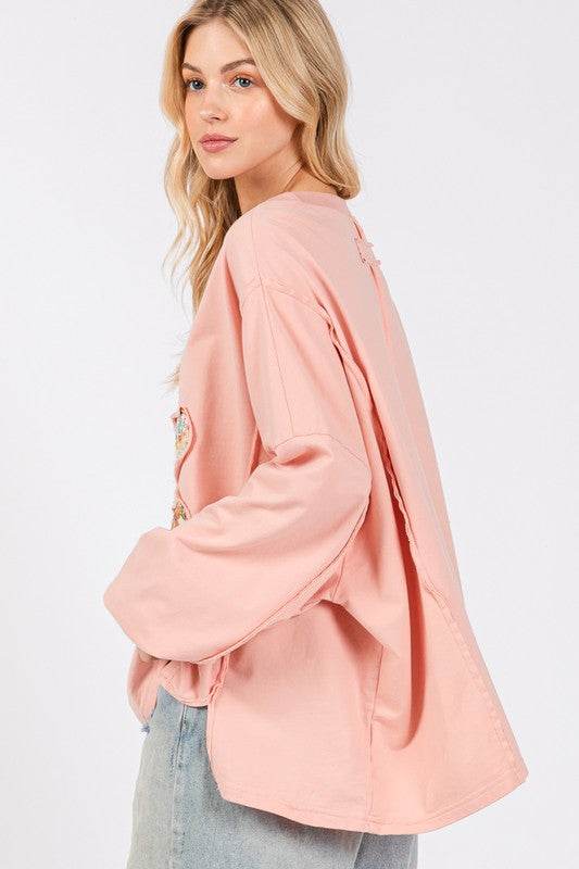 SAGE + FIG Flower Patch Dropped Shoulder Oversize Top - Shop Style & More | Fresh Looks, Everyday Deals & Free Shipping