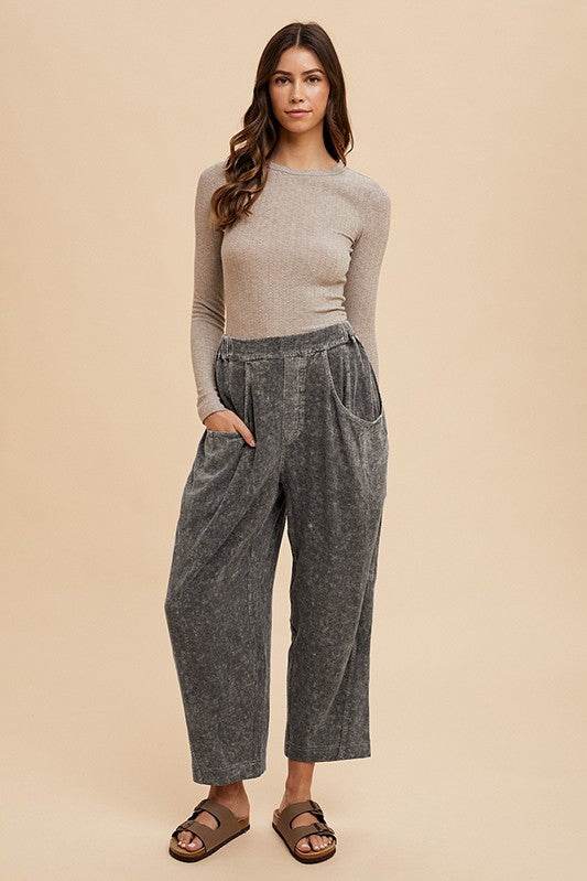 Annie Wear Mineral Washed Elastic Waist Pants - Shop Style & More | Fresh Looks, Everyday Deals & Free Shipping
