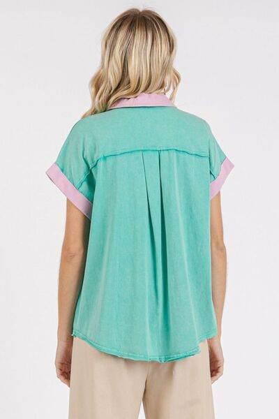 Mittoshop Color Block Henley Short Sleeve Polo Shirt - Shop Style & More | Fresh Looks, Everyday Deals & Free Shipping