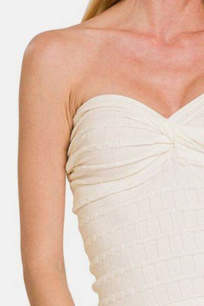 Zenana Ruched Twisted Sweetheart Neck Top - Shop Style & More | Fresh Looks, Everyday Deals & Free Shipping