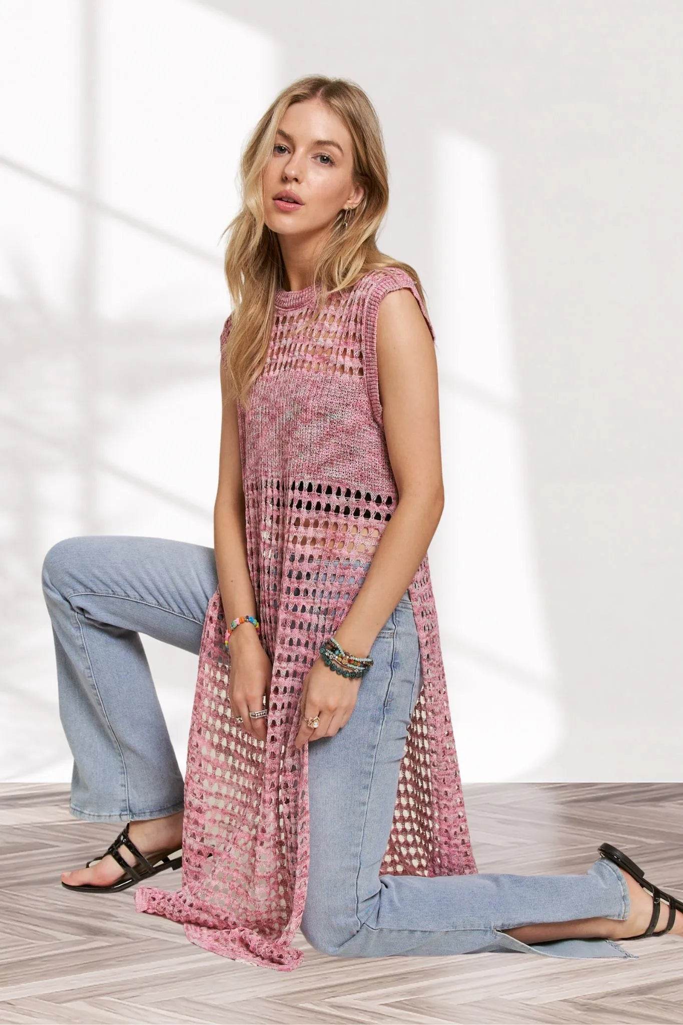 ADORA Multi Color Crochet Tunic Top - Shop Style & More | Fresh Looks, Everyday Deals & Free Shipping
