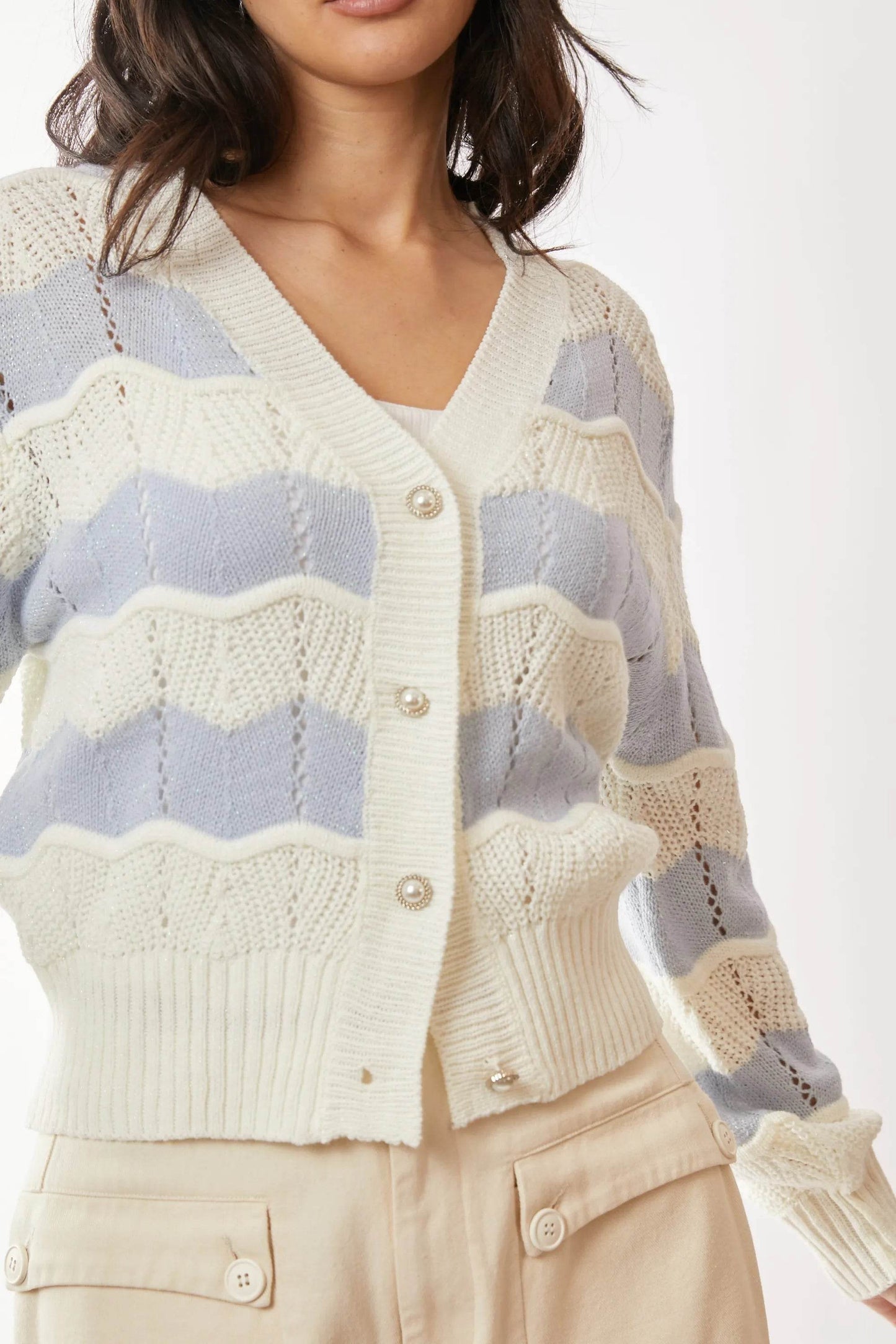 Davi & Dani Button Up Front V Neckline Cardigan Sweater - Shop Style & More | Fresh Looks, Everyday Deals & Free Shipping