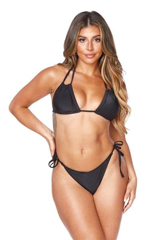 TWO PIECE DOUBLE STRAPS HALTER NECKLINE BIKINI - Shop Style & More | Fresh Looks, Everyday Deals & Free Shipping