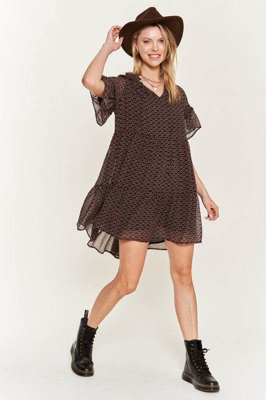 Floral print v-neck mini dress - Shop Style & More | Fresh Looks, Everyday Deals & Free Shipping