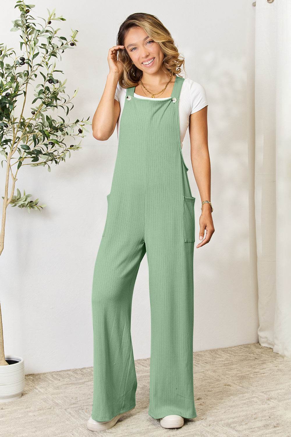 Double Take Full Size Wide Strap Overall with Pockets - Shop Style & More | Fresh Looks, Everyday Deals & Free Shipping