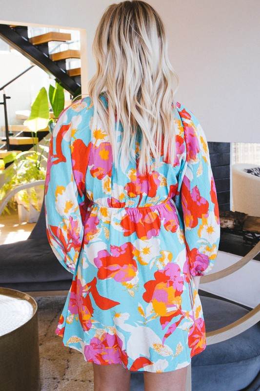 Floral Bracelet Sleeve Empire Waist Mini Dress - Shop Style & More | Fresh Looks, Everyday Deals & Free Shipping