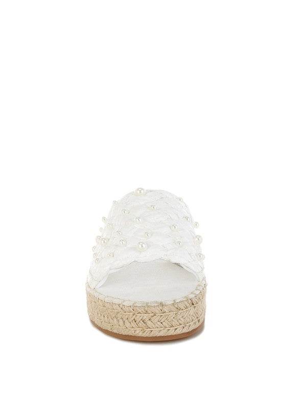Yakna Pearl Embellished Woven Flats - Shop Style & More | Fresh Looks, Everyday Deals & Free Shipping