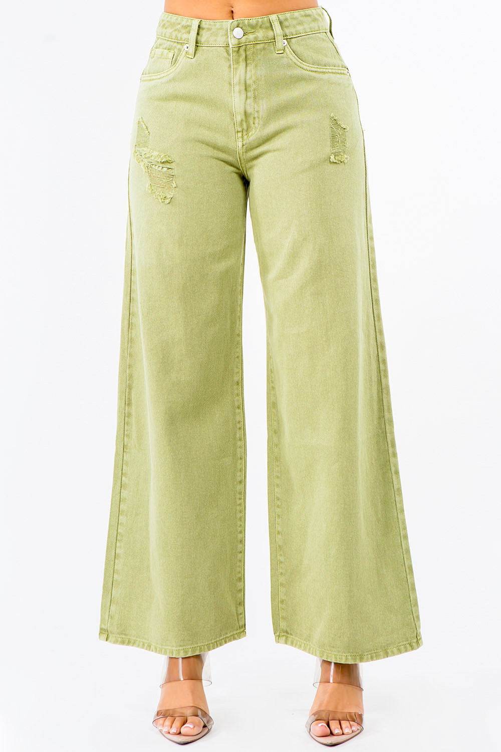 American Bazi High Waist Distressed Wide Leg Jeans - Shop Style & More | Fresh Looks, Everyday Deals & Free Shipping
