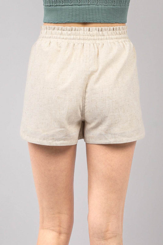 VERY J Drawstring Elastic Waist Linen Shorts - Shop Style & More | Fresh Looks, Everyday Deals & Free Shipping