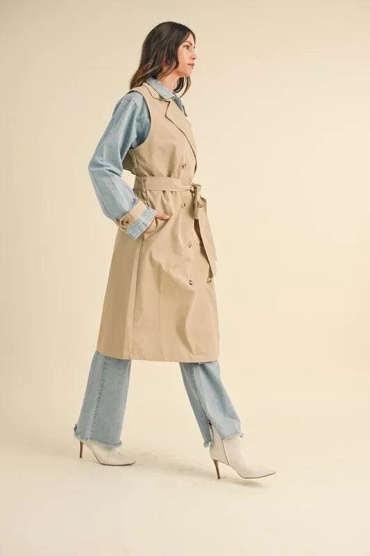 MABLE Layered Look Trench Coat With Denim Jacket - Shop Style & More | Fresh Looks, Everyday Deals & Free Shipping