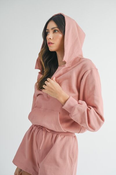 MABLE French Terry Hooded Romper Jumpsuits