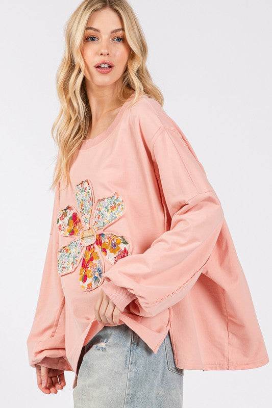 SAGE + FIG Flower Patch Dropped Shoulder Oversize Top - Shop Style & More | Fresh Looks, Everyday Deals & Free Shipping