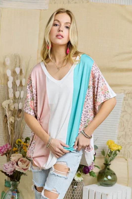ADORA Colorblock Casual Knit Tunic Top - Shop Style & More | Fresh Looks, Everyday Deals & Free Shipping