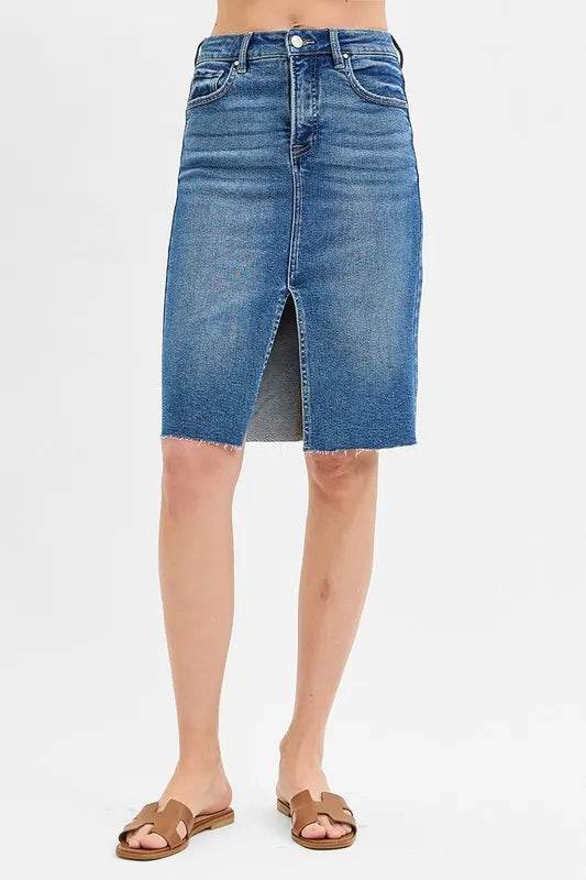 RISEN Full Size High Rise Front Slit Pencil Skirts Plus Size - Shop Style & More | Fresh Looks, Everyday Deals & Free Shipping