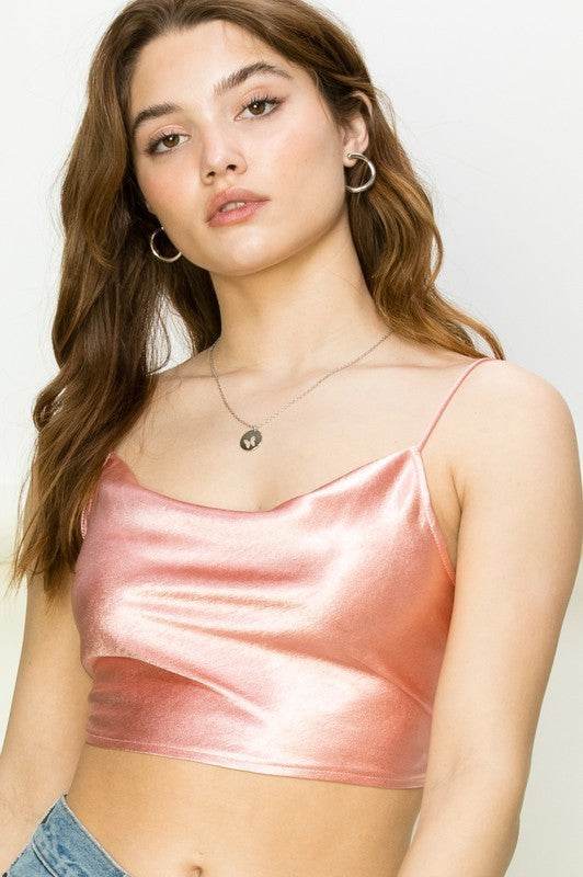 Miss Me Cowl Tie-Back Crop Top - Shop Style & More | Fresh Looks, Everyday Deals & Free Shipping