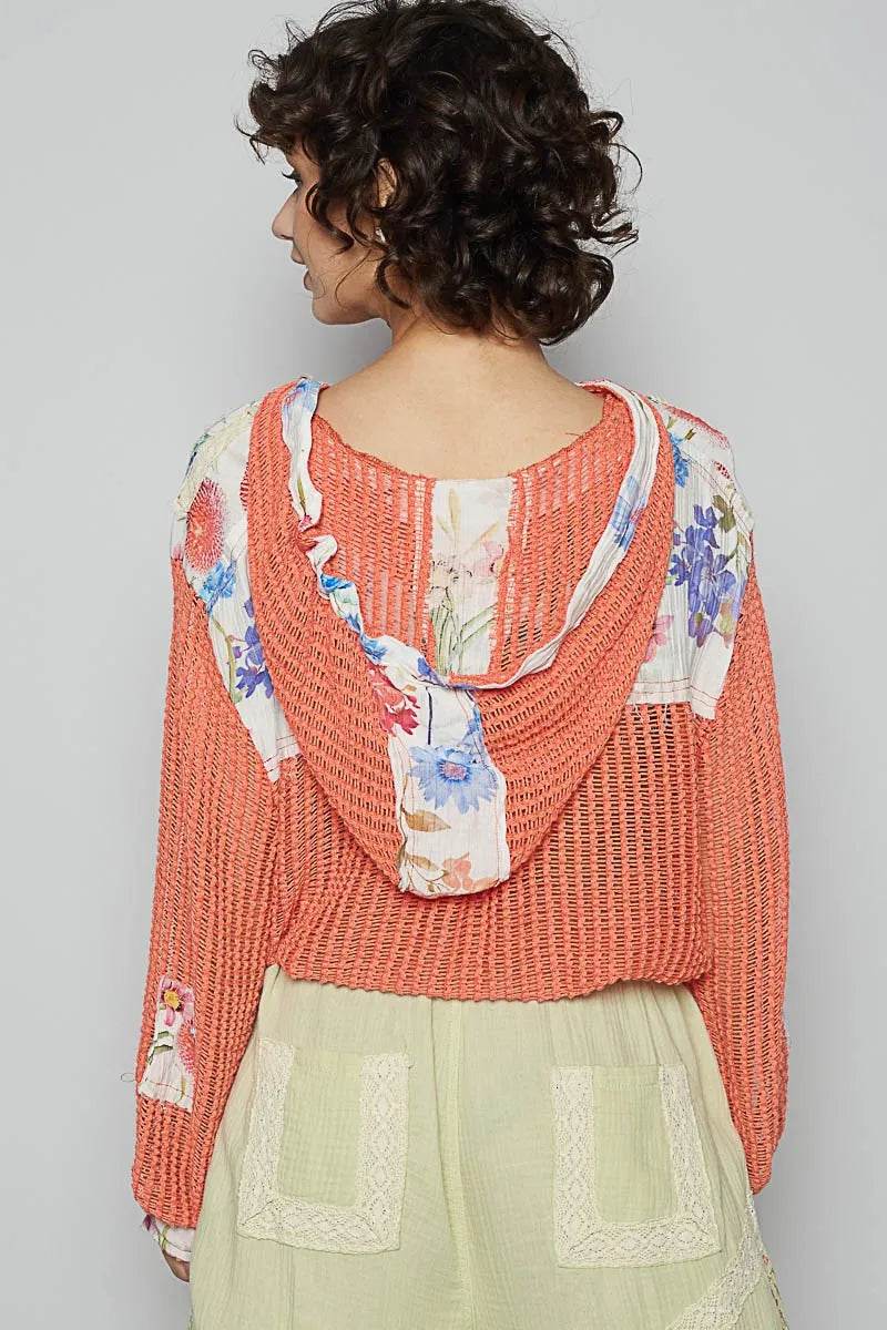 POL Vintage Washed Crochet Hoodie Jacket With Patchwork - Shop Style & More | Fresh Looks, Everyday Deals & Free Shipping