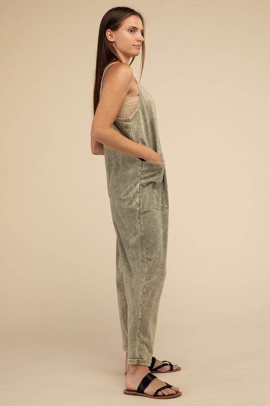 Washed Spaghetti Straps Overalls with Pockets - Shop Style & More | Fresh Looks, Everyday Deals & Free Shipping