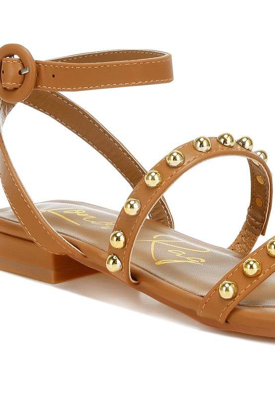 Flippity Studded Ankle Strap Flat Sandals - Shop Style & More | Fresh Looks, Everyday Deals & Free Shipping