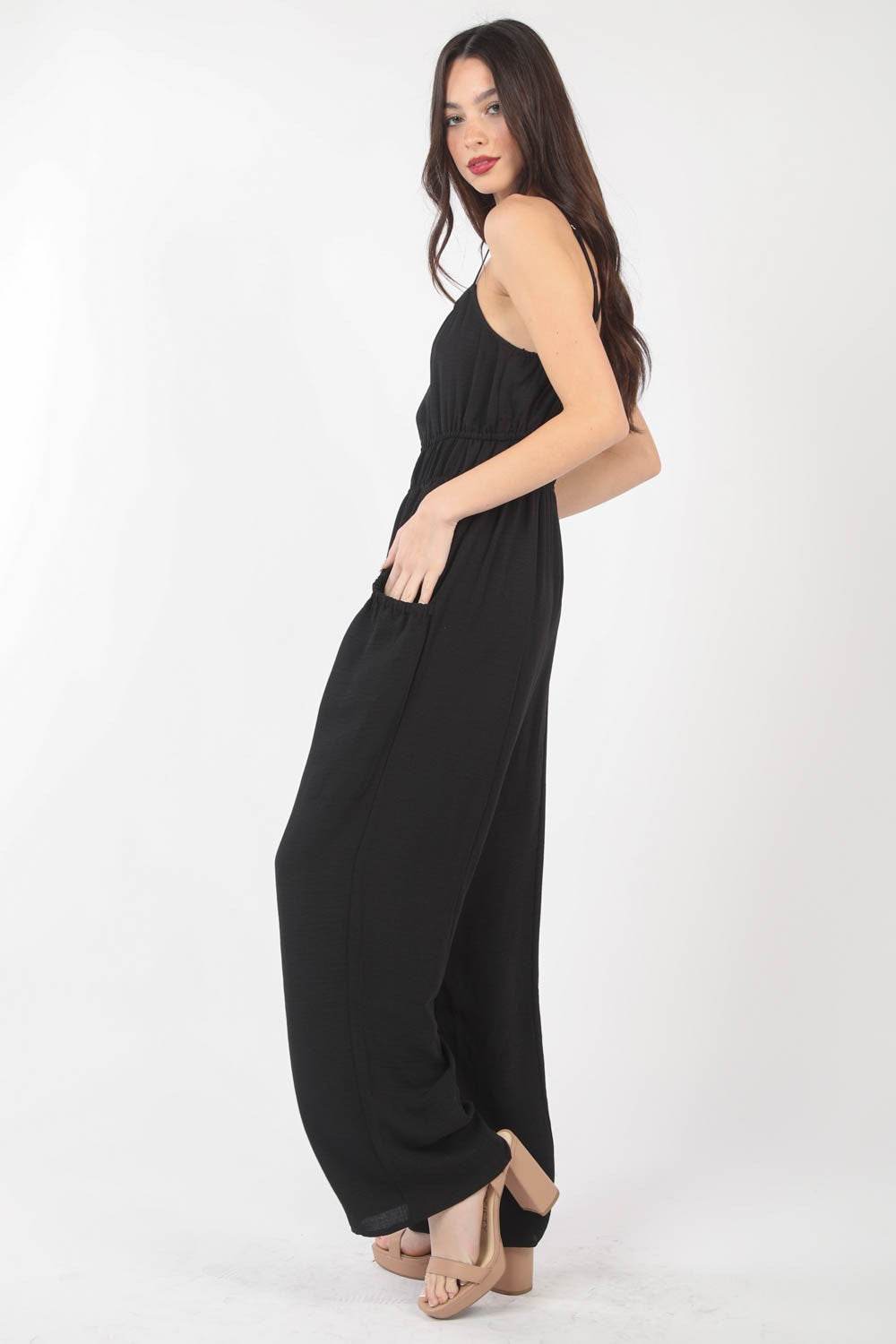 VERY J Pintuck Detail Woven Sleeveless Jumpsuit - Shop Style & More | Fresh Looks, Everyday Deals & Free Shipping