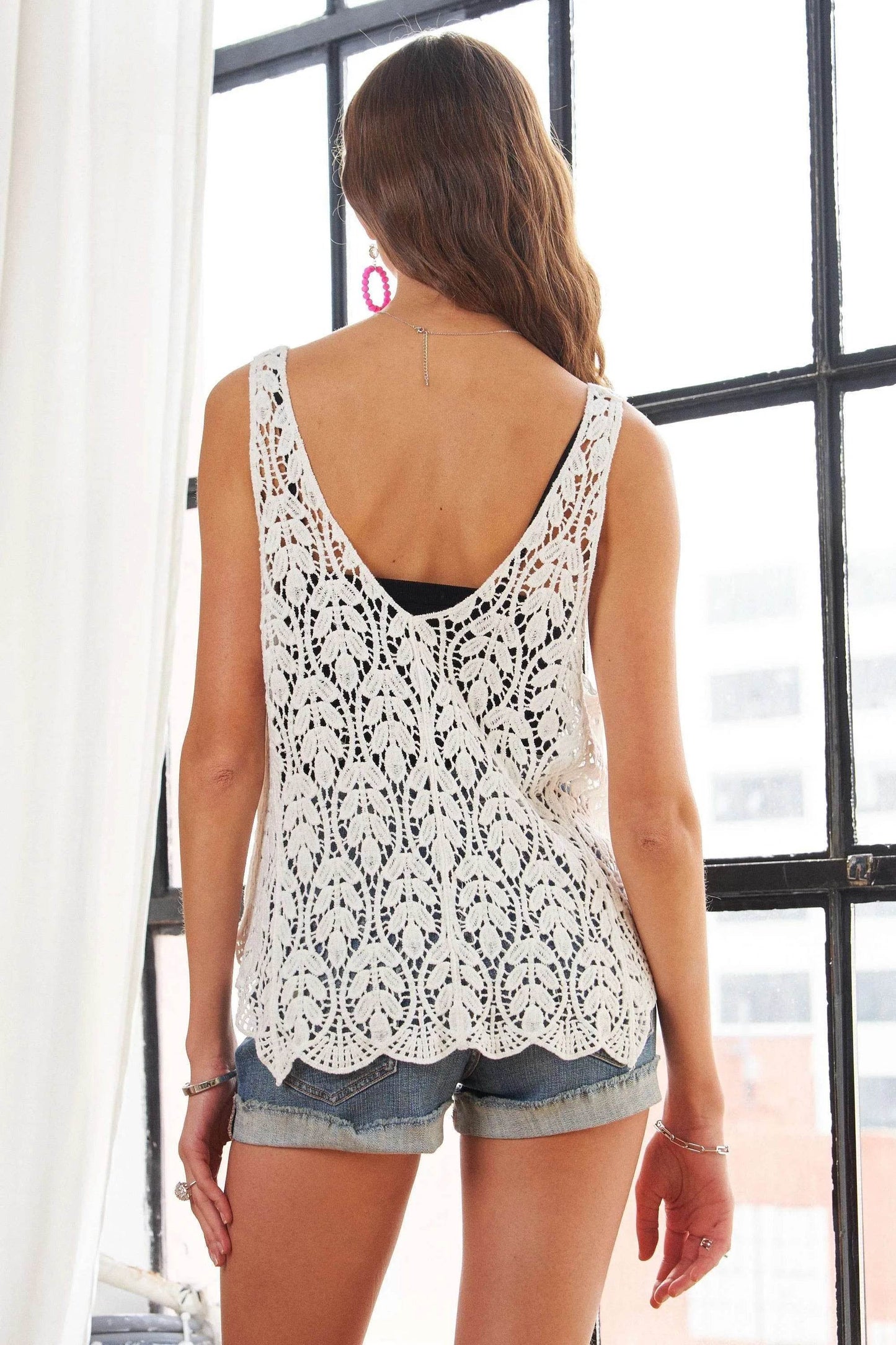 ADORA Leaf Crochet Tank Top - Shop Style & More | Fresh Looks, Everyday Deals & Free Shipping