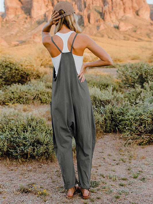 Double Take Full Size Sleeveless V-Neck Pocketed Jumpsuit - Shop Style & More | Fresh Looks, Everyday Deals & Free Shipping